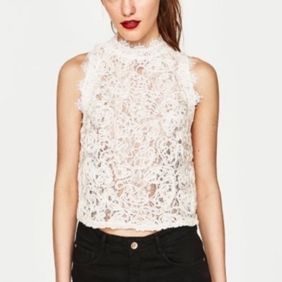 Zara white lace top - Picture 3 of 5